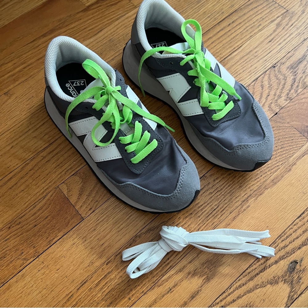 New Balance Gray and Neon Green Athletic Shoes